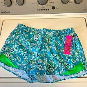 Lilly Pulitzer ocean trail shorts turquoise oasis